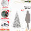 Arbre de Noël 8 pi avec 1445 pointes, 600 lumières à DEL blanc chaud, branches enneigées et à aiguilles dures, conception à charnières pour un assemblage rapide, support en métal robuste, conception de soutien, soutien
