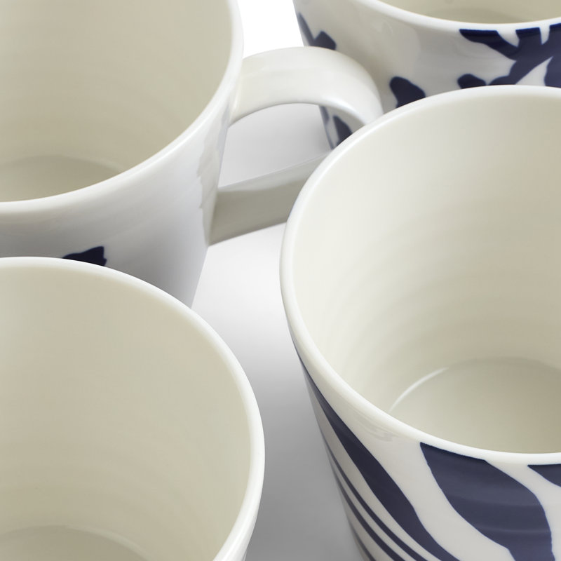 Royal Doulton 1815 Pacific Mug 13.5oz 2025 Mixed Patterns Blue, Set of 4