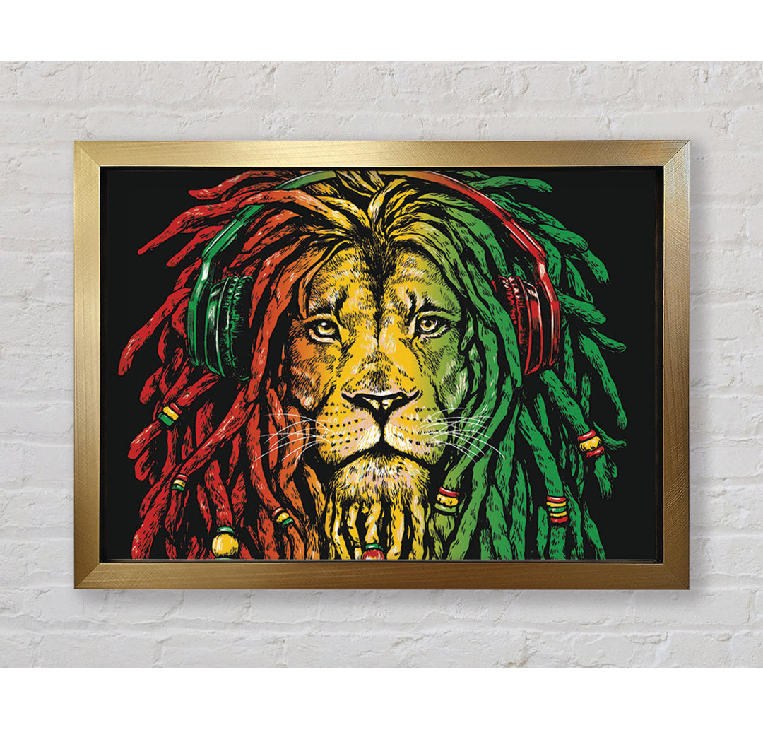 Rasta Lion - Einzelner Bilderrahmen Kunstdrucke