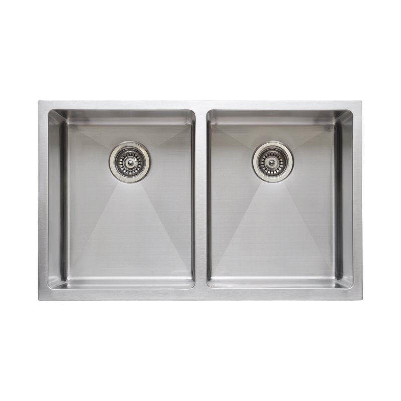 Chef's Series 33'' L Double Bowl Stainless Steel Kitchen Sink