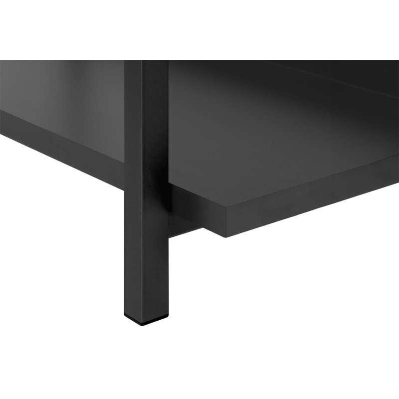 Table d'appoint, console, vestibule, étroit, canapé, salon, chambre à coucher, stratifié, métal, contemporain, moderne, Black