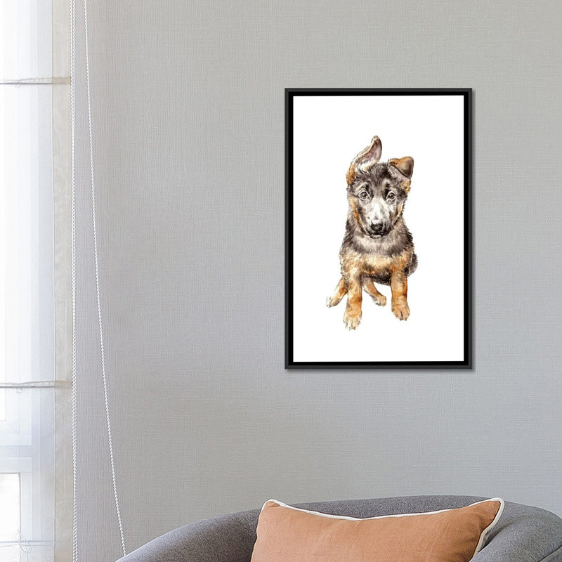 «German Shepherd Puppy» par Wandering Laur - impression sur toile tendue sur châssis, H 26 po x l 18 po x P 1,5 po