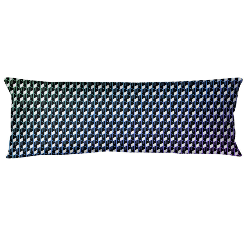 Abbate Polyester Pillow, Peacock Ombre, Stripes