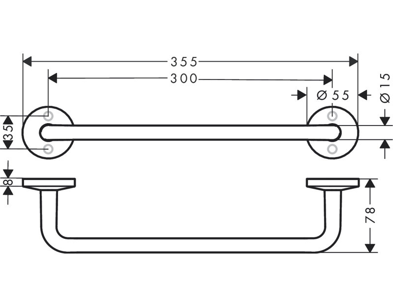 Universal Circular Towel Bar, Chrome
