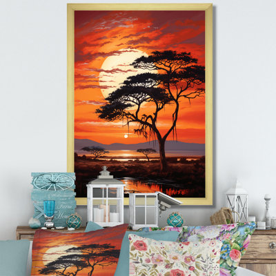 " African Tree Orange Sunset Majesty I "
