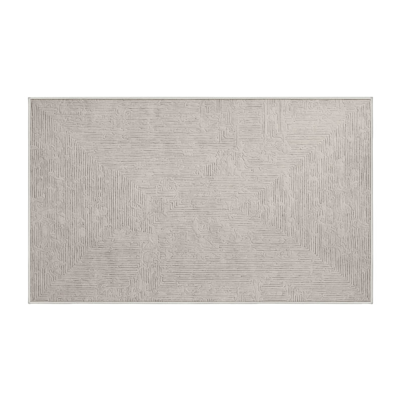 Machine Washable Beige Area Rug, Rectangle 5' x 7'