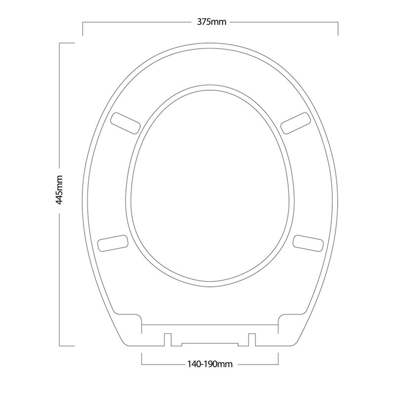 Oxford Round Standard Toilet Seat, Grey Oak
