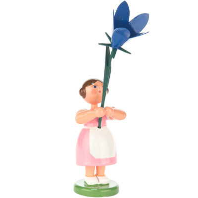 Figurine fille à fleurs rose de pâques Dregeno