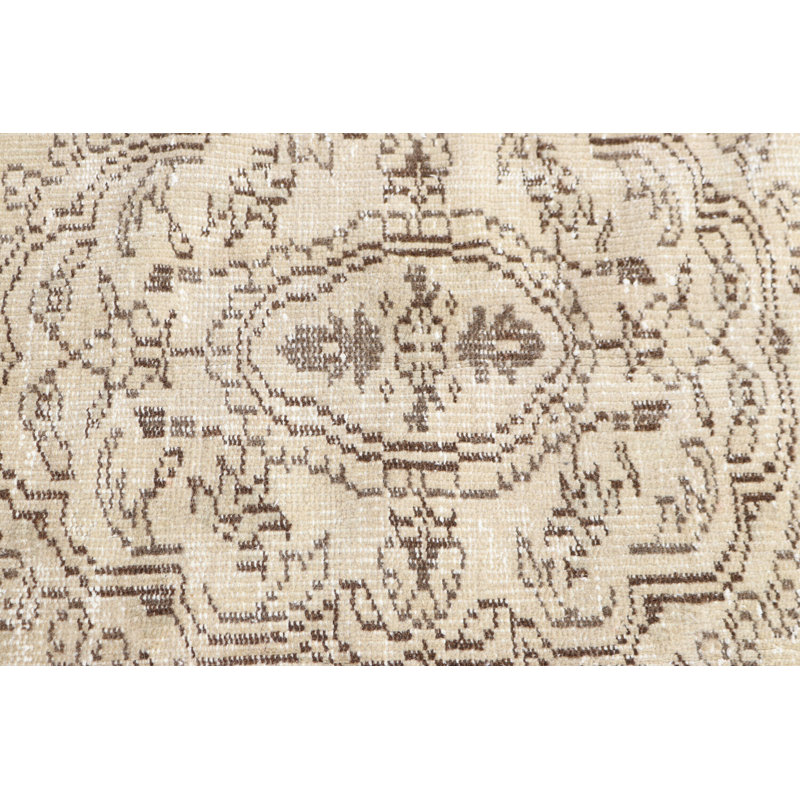Tapis rétro en laine beige Oushak pour le salon et la décoration de sol antique
