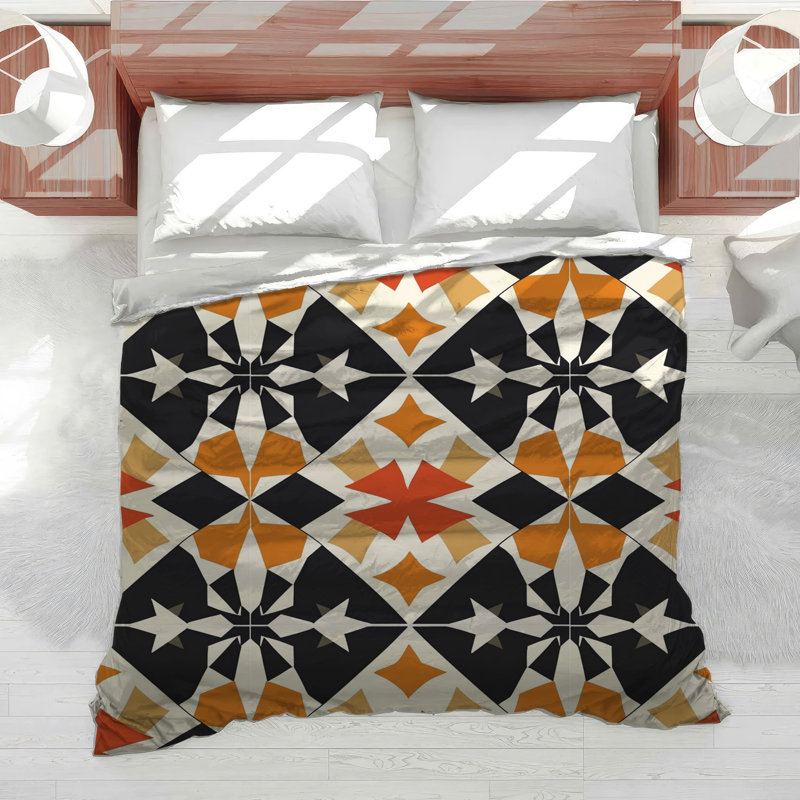 Housse de couette rétro à carreaux rétro Mid Century Modern, Housse de couette pour lit simple