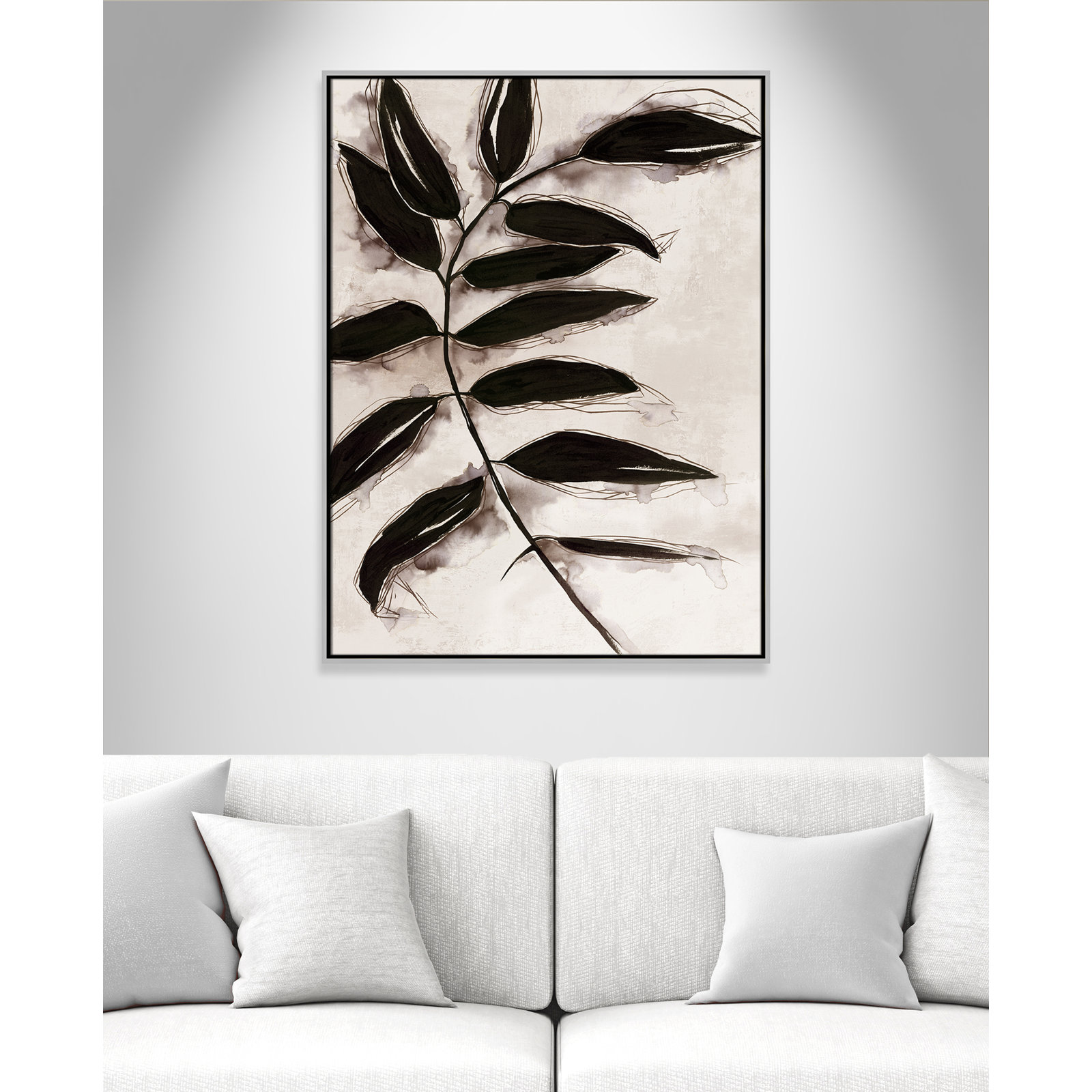 Leaves "Leaves II" Print, 41.5" H x 31.5" W x 2" D, Silver Framed