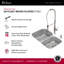 Évier double encastré en acier inoxydable 60/40 KRAUS Outlast MicroShield ™ résistant aux égratignures, calibre 16 de L 32 po