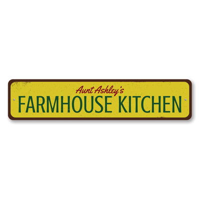 Farmhouse Kitchen Name Custom Aluminum Sign