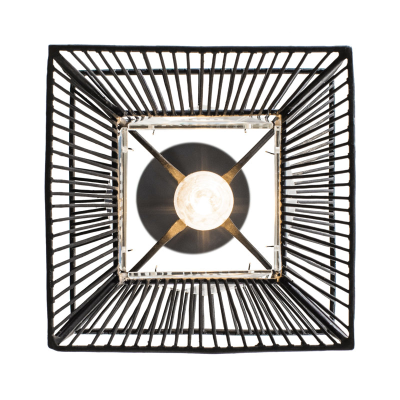 Arcade Mini Pendant Light with Faceted Crystal in Carbon Black