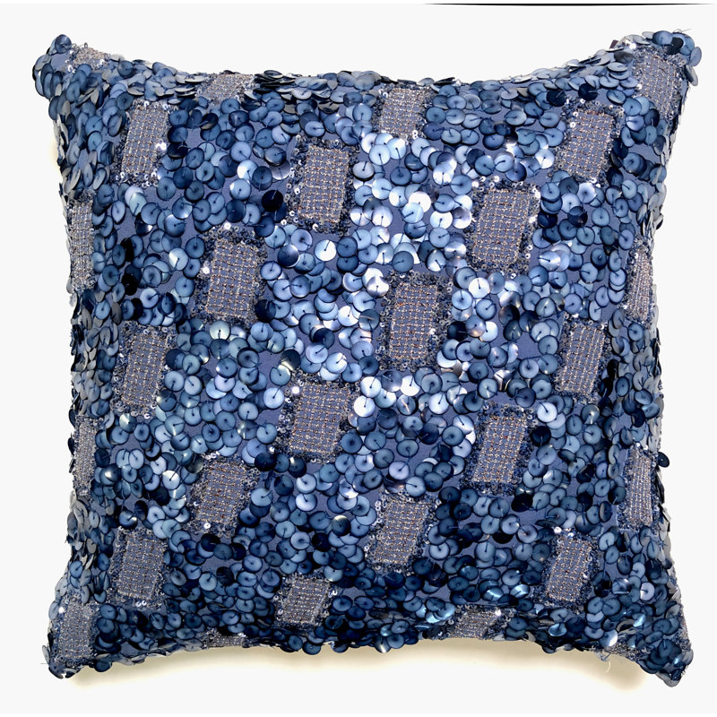 Sequined Linen Throw Pillow