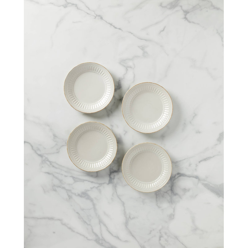 French Perle Groove Dessert Plates