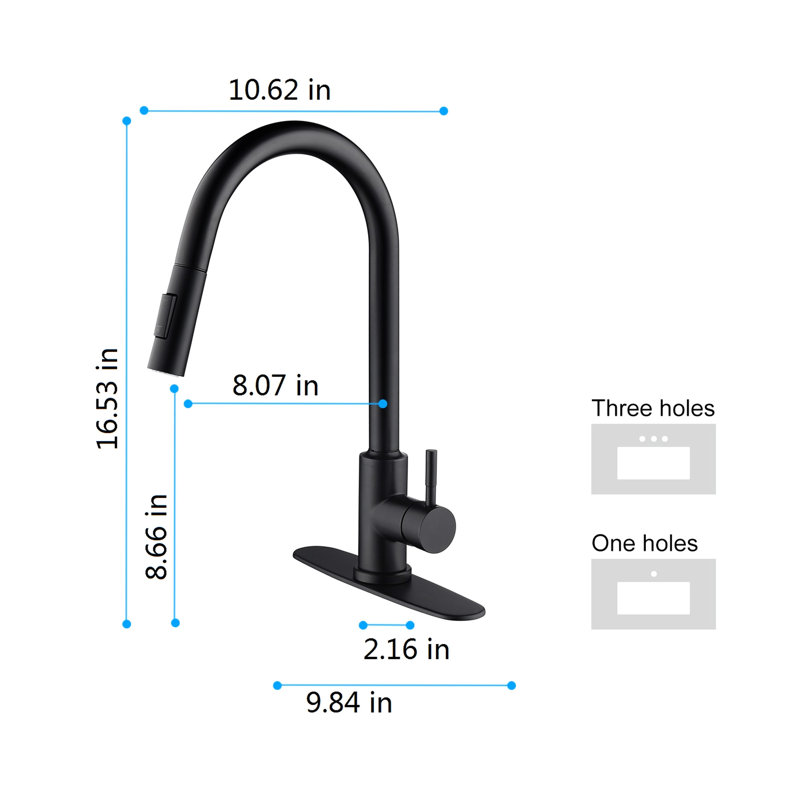 Matte Black Stainless Steel Touch Kitchen Faucet With Pull Down . 360 Rotating Nozzle For Thorough Sink Disinfection. Corrosion And Rust Resistance Surface. Simple Handle To Control Water Temperature