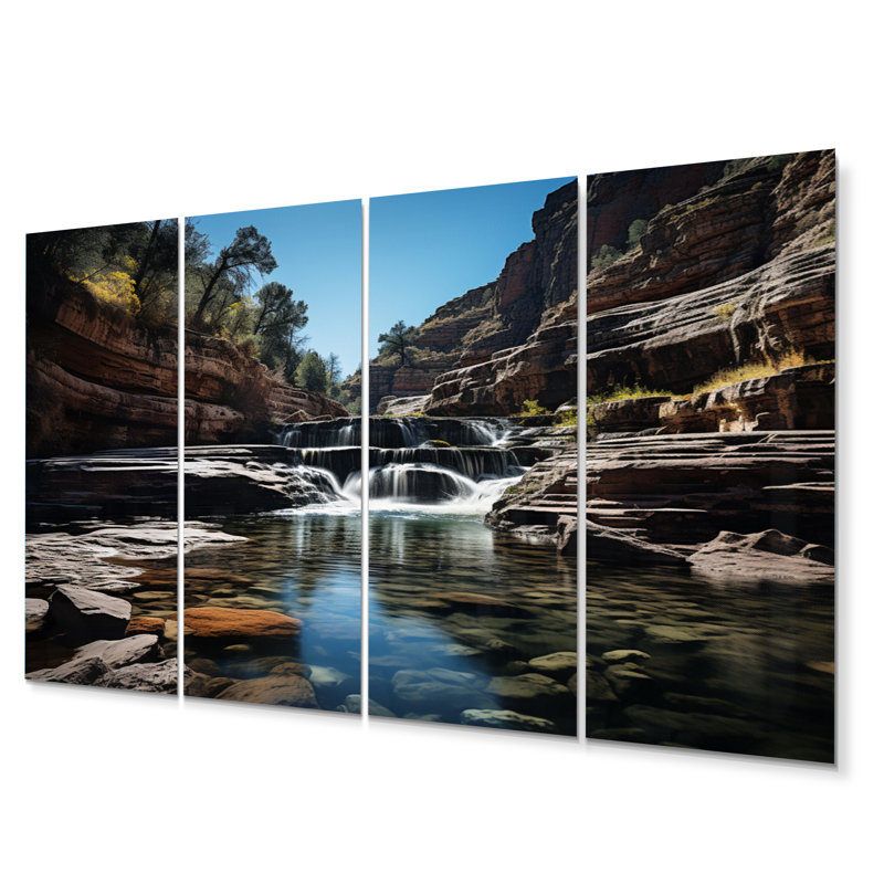 Canyon Ephemeral Waterfalls Landscape & Nature Wall Decor on Metal