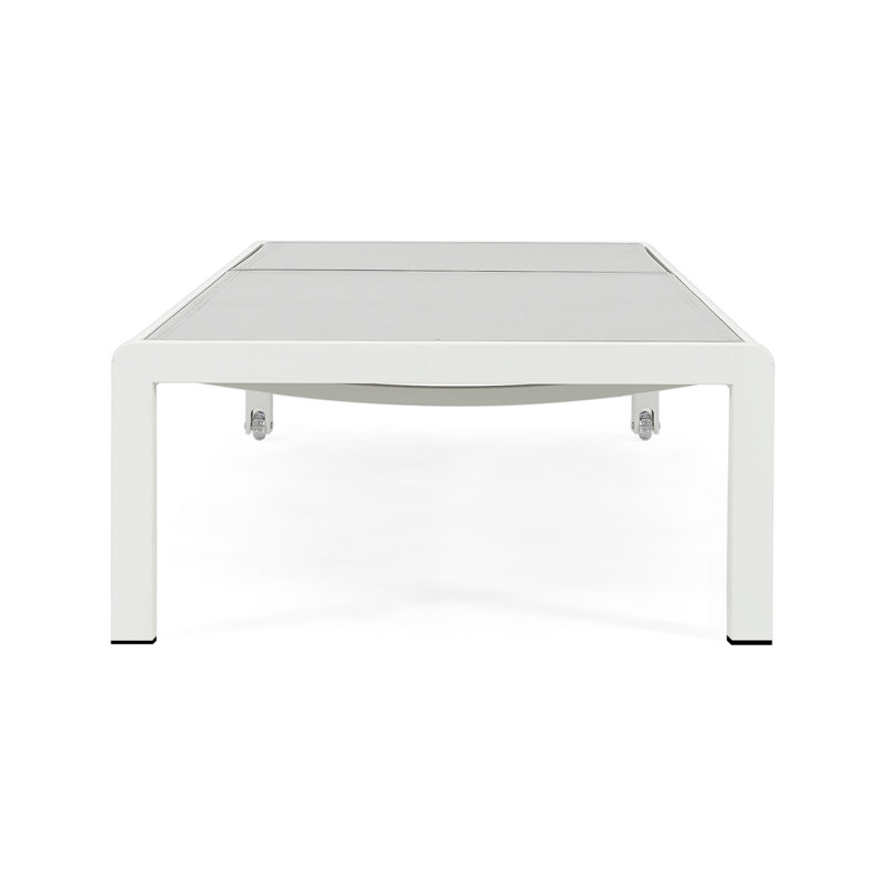 Outdoor Chaise Lounge Chair Set Of 2, White/Light Gray