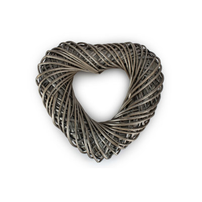 Wicker 50cm Heart Shaped Wreath