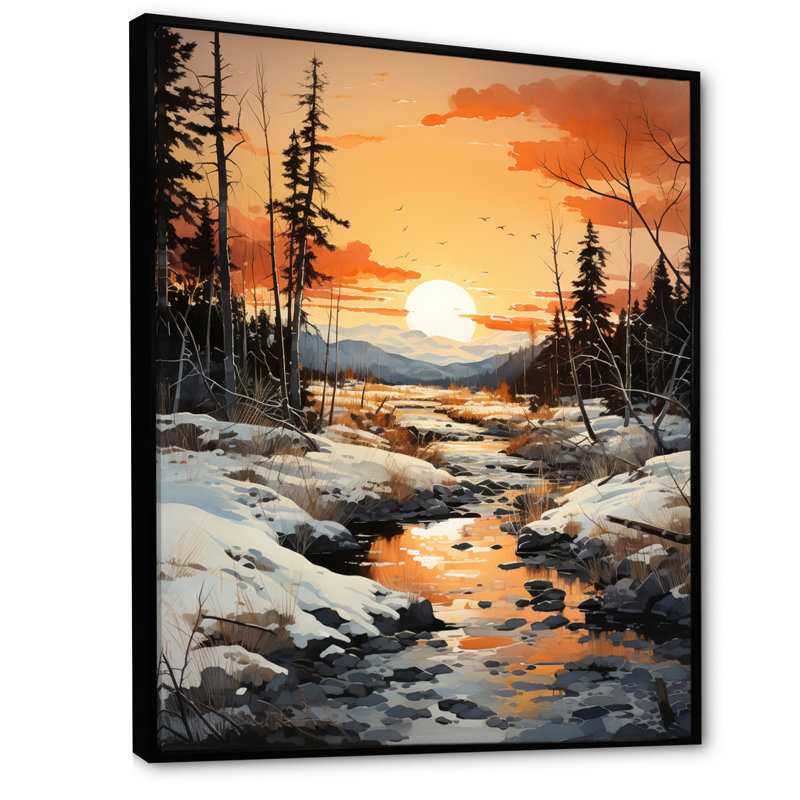 Zaha, Alaska, coucher de soleil arctique I - impression, H 20 po x l 12 po x P 1 po, Cadre flottant noir
