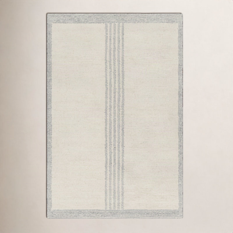 Tapis rectangulaire en laine avec envers antidérapant Analeya, Rectangle 2 pi x 3 pi