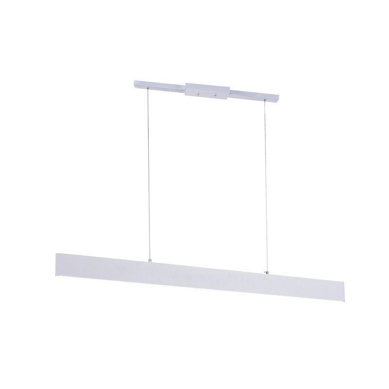 Integrated LED Linear Chandelier for Dining Rooms, Living Rooms, and Pool Tables, White, 3" H x 25" W x 0.5" D
