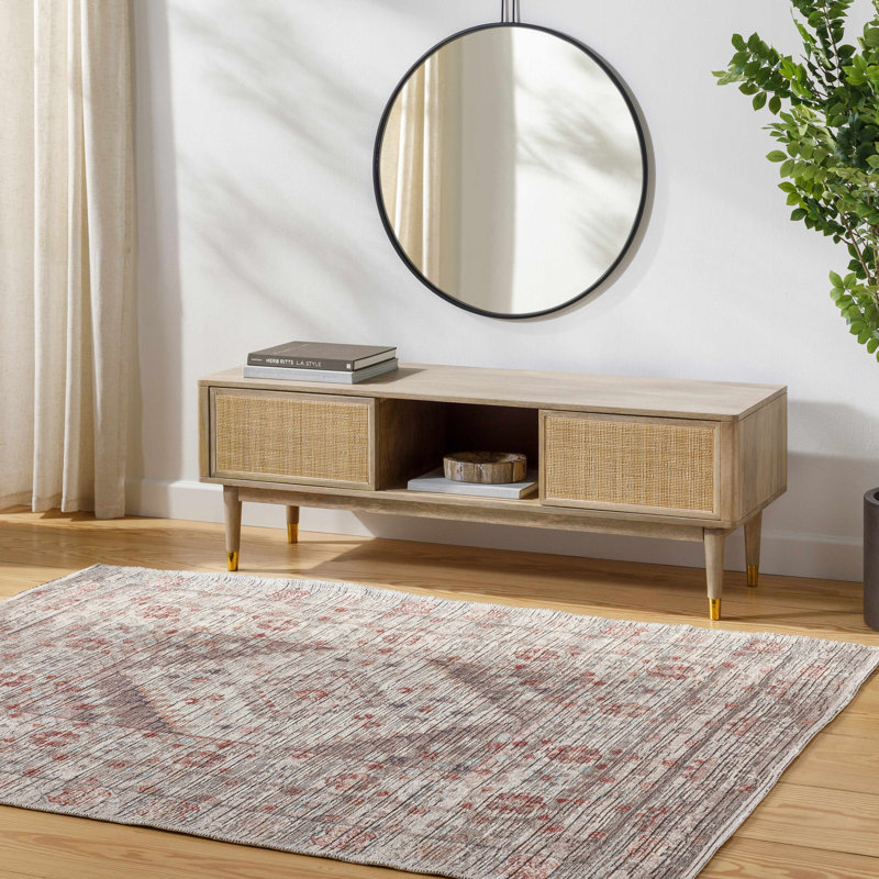 Sabrina Light Gray Machine Washable Area Rug, Rectangle 9'10" x 13'