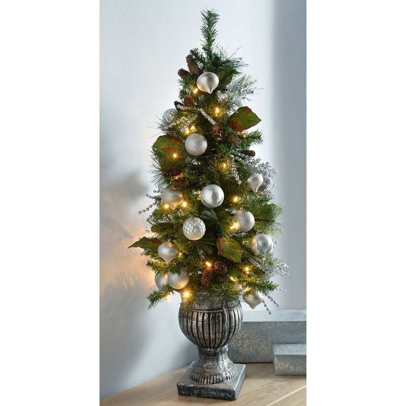 3.94' H Lighted Artificial Pine Christmas Tree