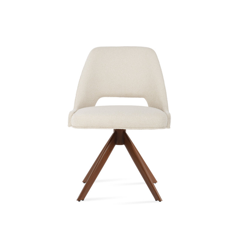 Marash Sword Swivel Side Chair, Walnut, Black