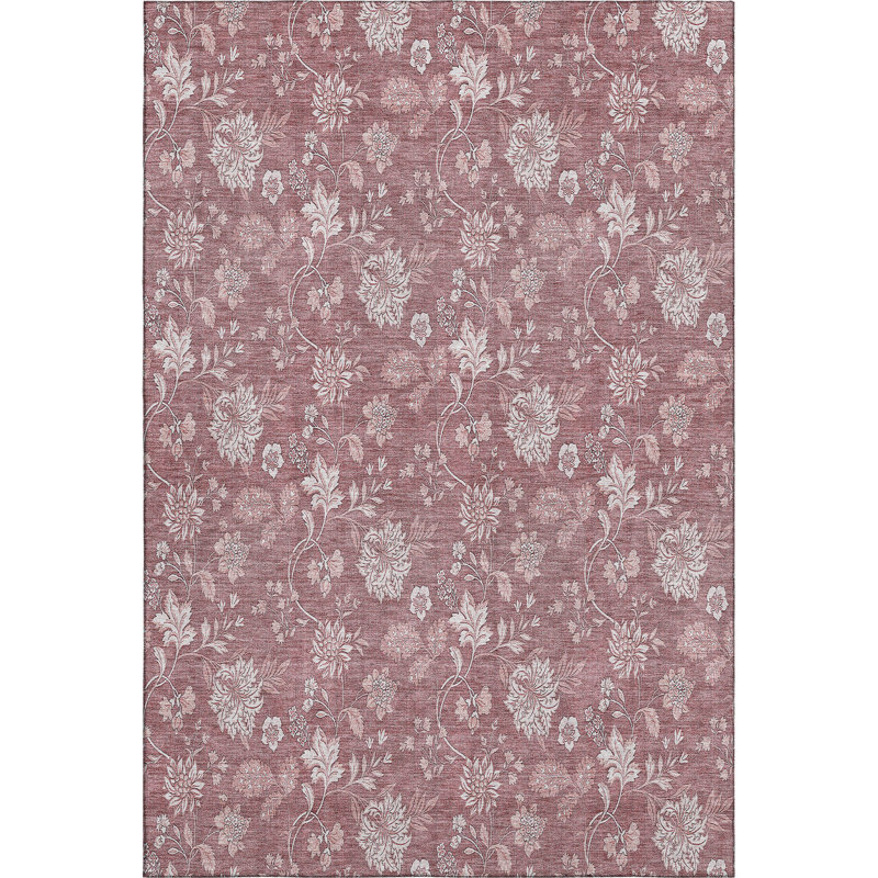 Premium Machine Washable Prisco Blush Rug, Rectangle 3' x 5'