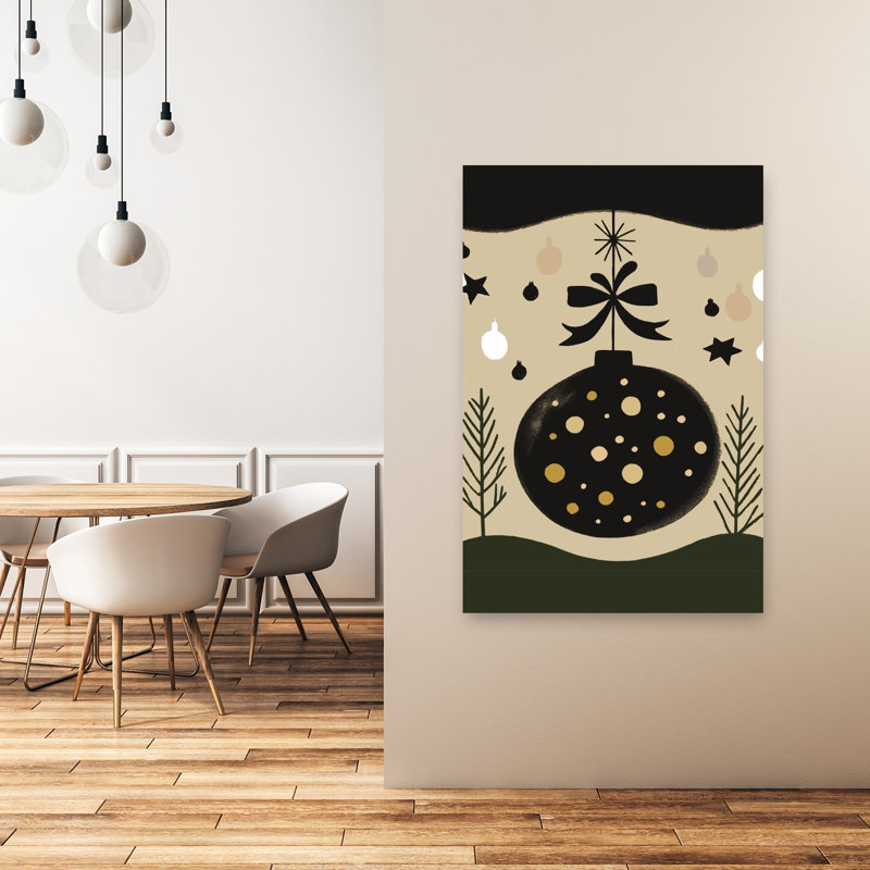 Cozy Holiday Ornament Classic Elegant Minimalist Christmas Tree Forest Nature, impression d'art mural, 48" H x 32" W