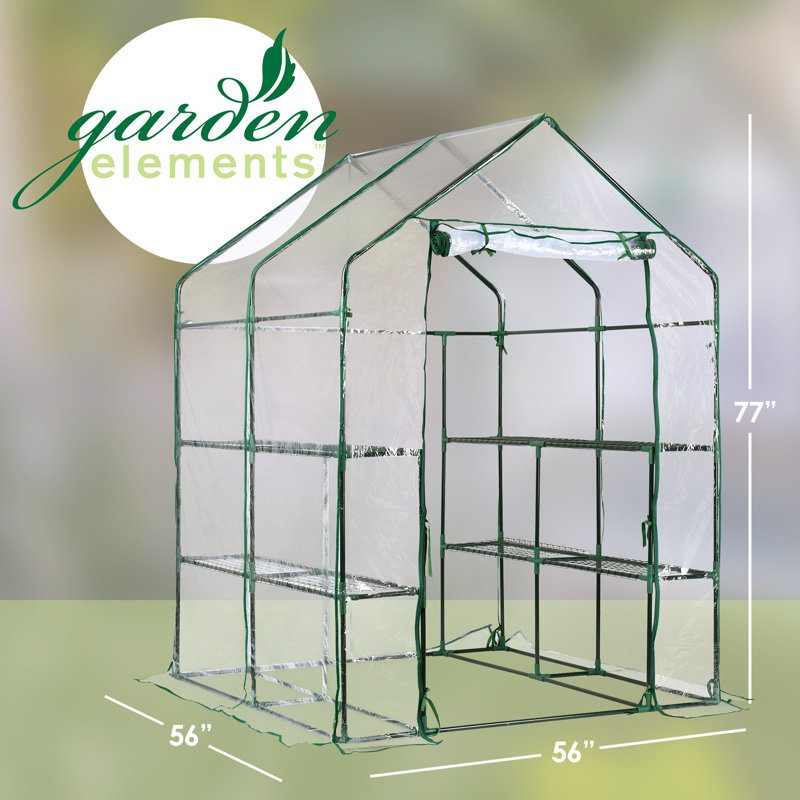 Garden Elements Plastic Indoor/Outdoor Standing Greenhouse, Clear, Large