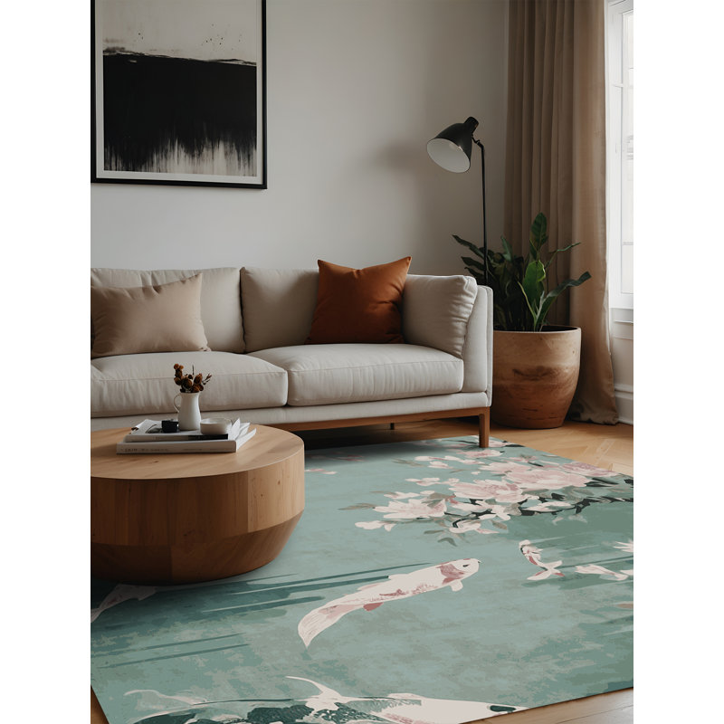 Tapis gris lavable à la machine, Carré 5 pi
