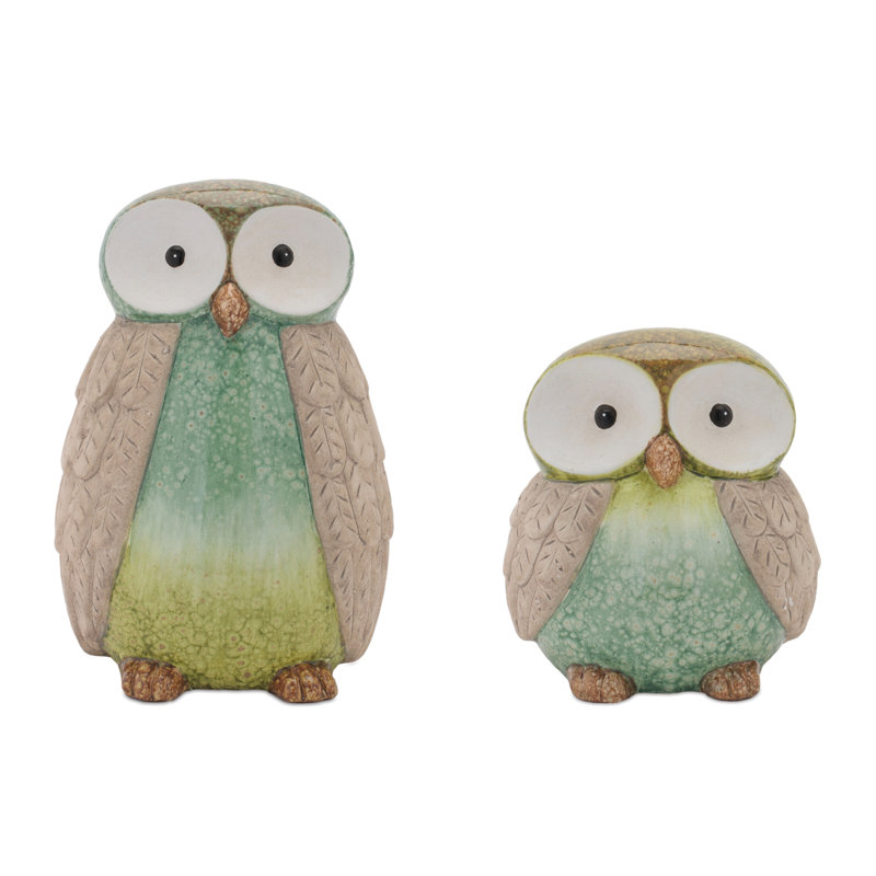 Terra Cotta Owl Decor (ensemble de 2)