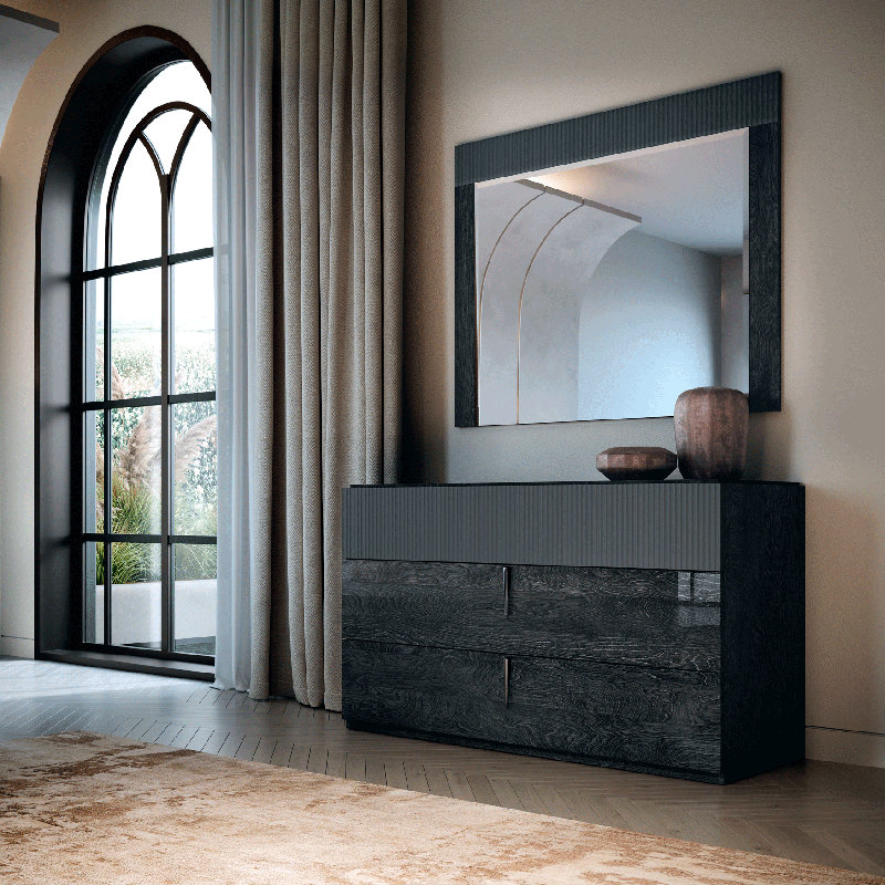 Commode contemporaine avec façades de tiroirs texturées