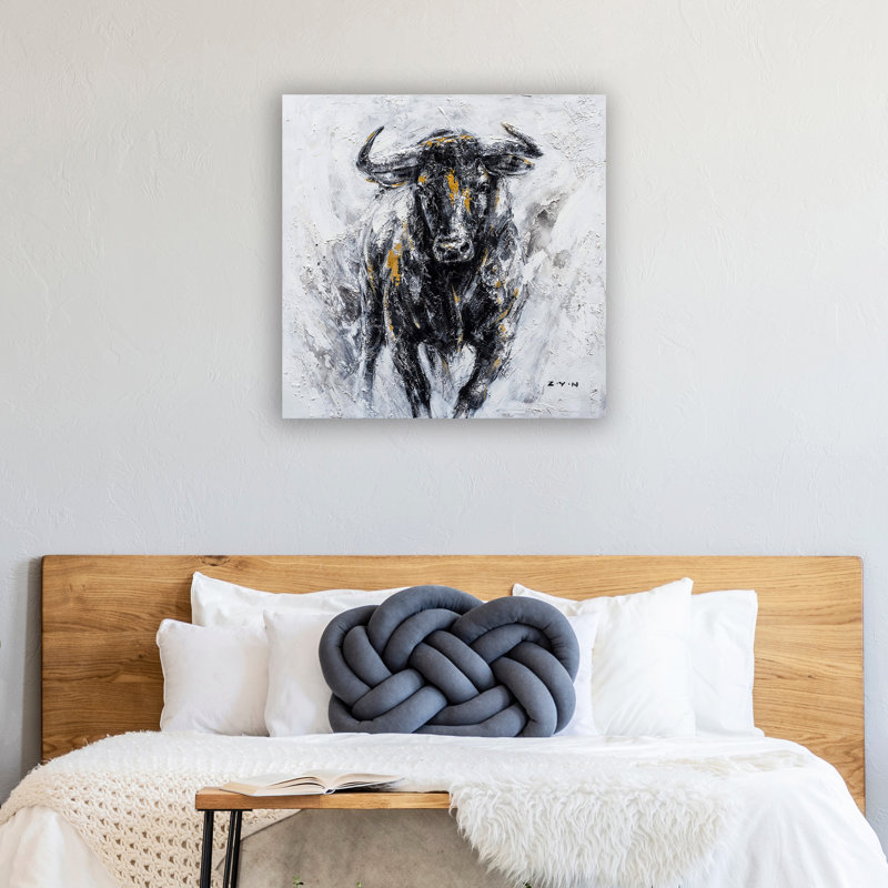 " Fearless Ox ", 30" H x 30" W x 1.5" D