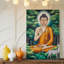 Toile, représentation sereine d'un bouddha assis drapé dans un art mural-79376335