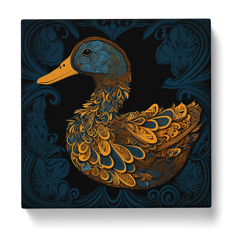 Duck Paisley - No Frame Print, 35cm H x 35cm W x 3cm D