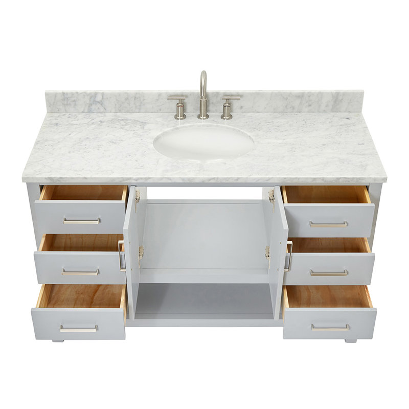 Magnolia Bath Vanity Rectangular Basin S061SCW2R, Gray, Oval, 55"