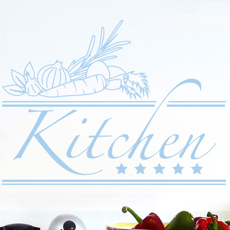 Food & Beverage Non-Wall Damaging Wall Decal, Light Blue, Medium