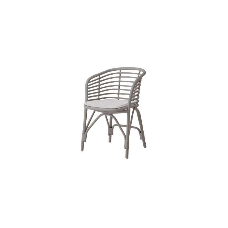 Blend Patio Dining Armchair with Cushion, Black, Light Gray