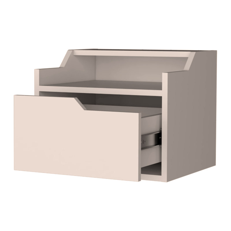 Dual-Shelf Display Floating Nightstand, White
