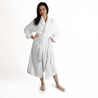 Peignoir mi-mollet 100% coton éponge avec poches