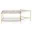 Mosk - Table basse moderne en marbre + verre + laiton