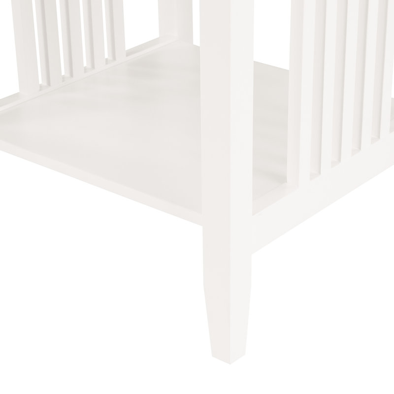 Wenger Solid Wood End Table, 24.25" H x 20.25" W x 20.25" D, White