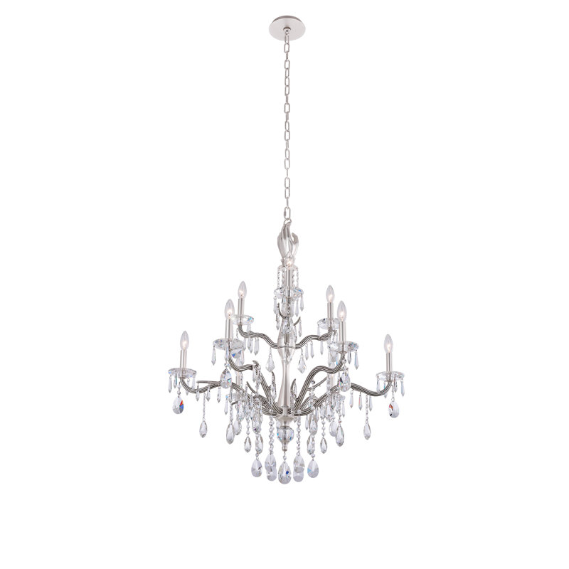 Lustre étagé / transparent Venere 9 LT Allegri, Argent argent