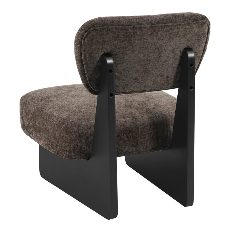 [Lot de 2] Fauteuil lounge moderne, Dark Brown Polyester, Black