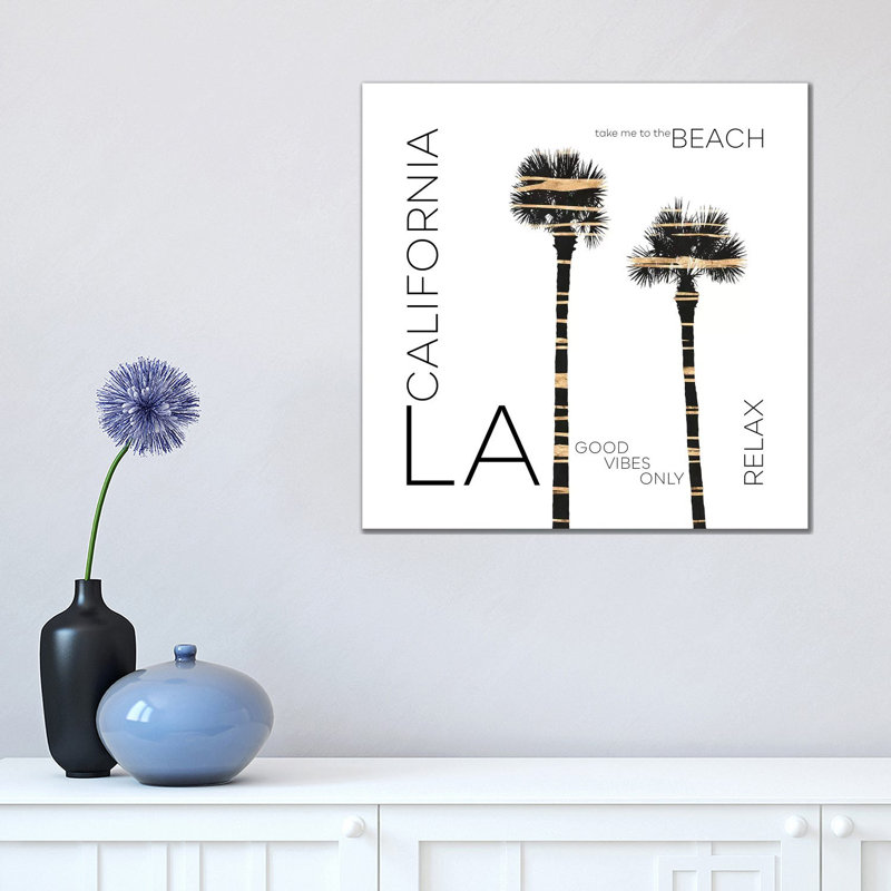 Urban Art LA Palm Trees by Melanie Viola - Print on Canvas, 45.72cm H x 45.72cm W x 1.91cm D, Wrapped Canvas