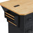 56 Inch Kitchen Island With Rubber Wood Veneer Drop Leaf, Power Outlet, 4 Door Shelves, Embossed Vertical Stripe Rolling Kitchen Cart On 4 Wheels With 6 Deep Drawers For Kitchen, Dining Room,Black-788862769